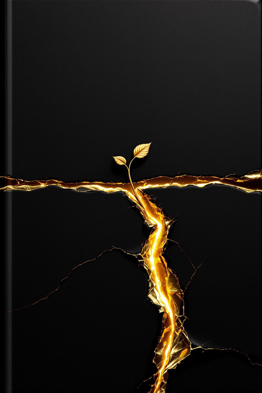 Capa do livro A Semente — broto dourado rompendo a fenda